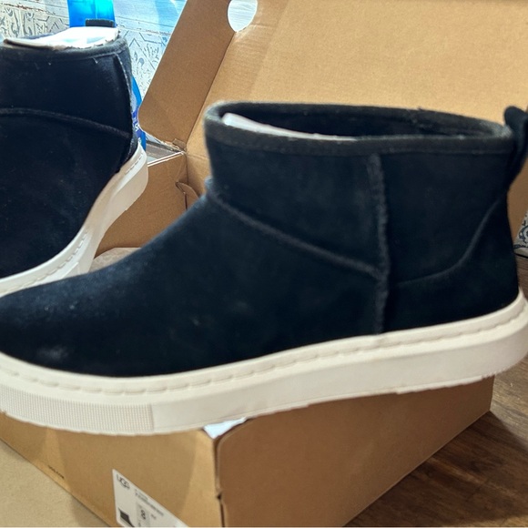 UGG Black Ankle Boots with White Sole - Picture 14 of 16